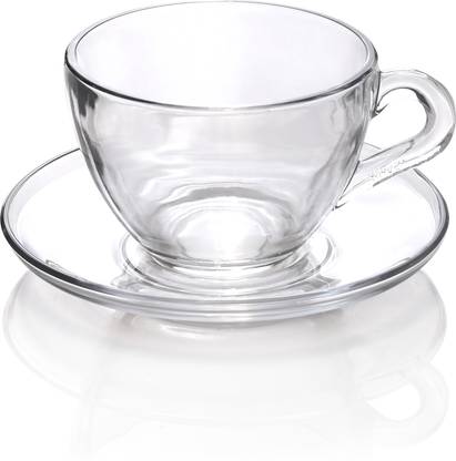 Sanjeev Kapoor Pack of 12 Glass Mosek Cup And Saucer 170 Ml - Set Of 12 Pcs