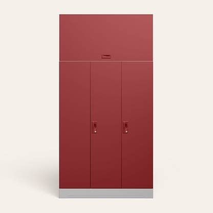 Godrej Interio Slimline 3 Door with Locker, 2 Drawer and Overhead Unit Metal Almirah