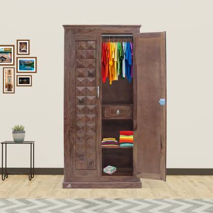 ROOFWOOD Sheesham Wood Almirah, cupboard (Finish Color -Dark Walnut, DIY(Do-It-Yourself)) Solid Wood Almirah