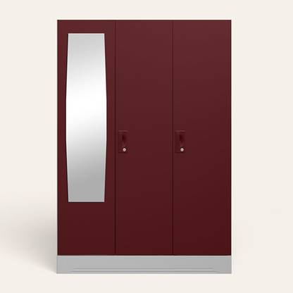 Godrej Interio Slimline 3 Door with Locker, Drawer and Mirror Metal Almirah