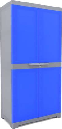 Nilkamal Freedom FMM Plastic Cabinet for Multipurpose Storage Solution|Bedroom|Kids Room Plastic Almirah  (Finish Color - Deep Blue & Grey, DIY(Do-It-Yourself))