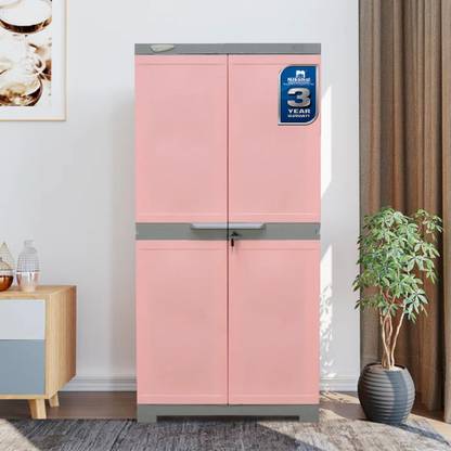 Nilkamal Freedom FMM Plastic Cabinet for Multipurpose Storage Solution|Bedroom|Kids Room Plastic Almirah  (Finish Color - Crisp Onion/Haze Grey, DIY(Do-It-Yourself))