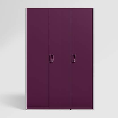 Godrej Interio Neolite 3-Door Steel Almirah (Mulberry), 5 Shelves, 1 Locker Metal Cupboard