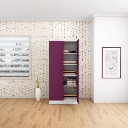 Godrej Interio Slimline 2 Door with 4 Shelves Metal Almirah
