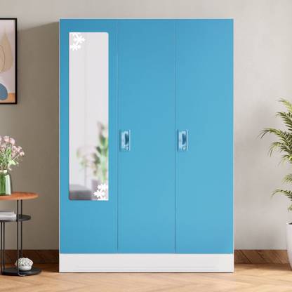 Godrej Interio Slimline 3 Door with Locker and Star Design Mirror Metal Almirah
