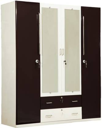 Furniworlds 65" Four Door Wardrobe Metal Almirah