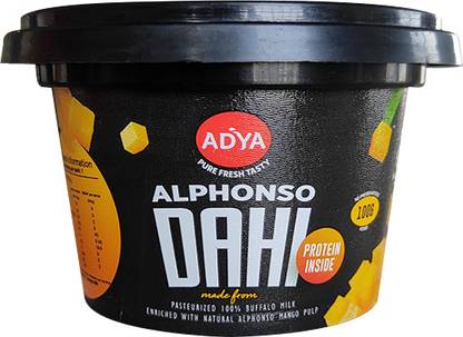 Adya Dairy Alphonso Mango Dahi 100g Flavored Curd Fruit based curd