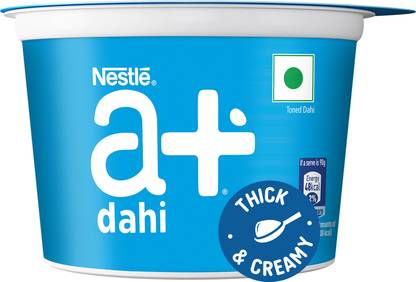 Nestle a+ a+ Dahi, Thick & Creamy Curd, A Perfect Everyday Meal Companion, Plain Curd