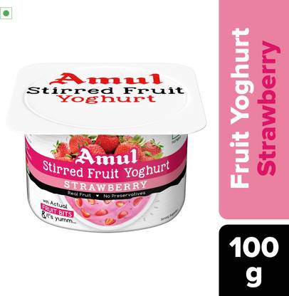 Amul Stirred Fruit Yoghurt - Strawberry Flavored Yogurt Strawberry Yoghurt