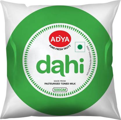 Adya Dairy Plain Dahi 500g pouch Plain Curd Unflavoured