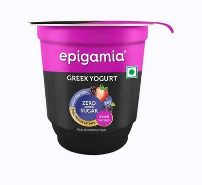 EPIGAMIA Strawberry No Added Sugar Greek Yogurt Flavored Yogurt Strawberry