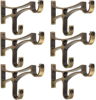 Arena Brown Rod Rail Bracket, Curtain Hooks, Curtain Knobs Metal