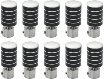 RKOING Black, Silver Curtain Knobs, Rod Rail Bracket Metal