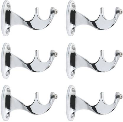 Pakhu Silver Rod Rail Bracket, Curtain Knobs Metal