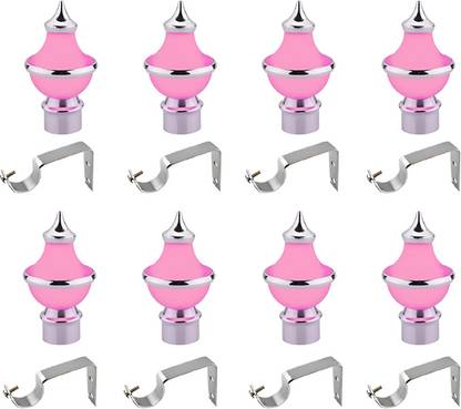 ZedZero Pink Curtain Rods, Rod Rail Bracket Metal
