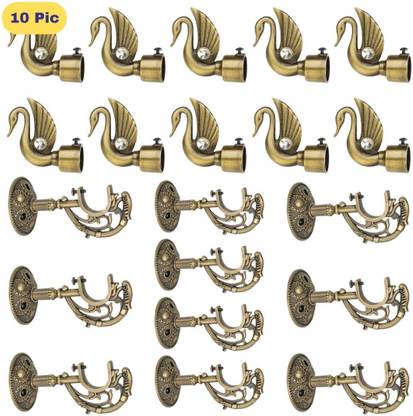 ZAPEX Gold Rod Rail Bracket, Curtain Knobs Metal