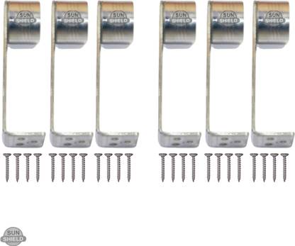Sun Shield Silver Rod Rail Bracket Metal
