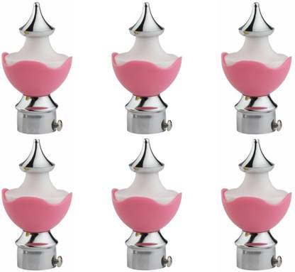 ZYREX Pink Rod Rail Bracket, Curtain Knobs Metal