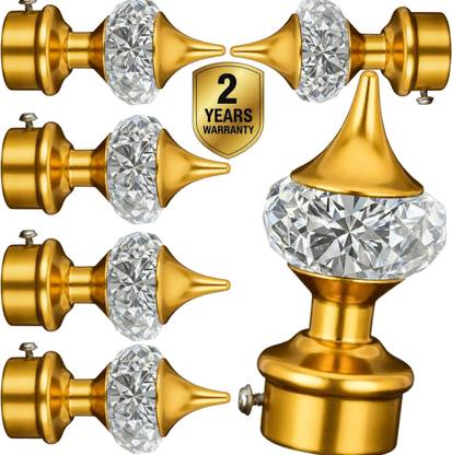 Ghazian Gold Curtain Knobs, Rod Rail Bracket Metal