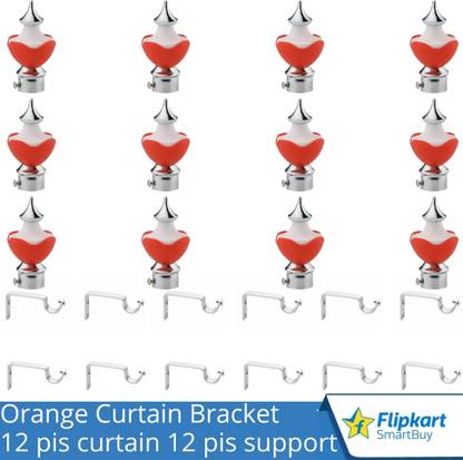 Flipkart SmartBuy Red Curtain Knobs, Rod Rail Bracket Metal