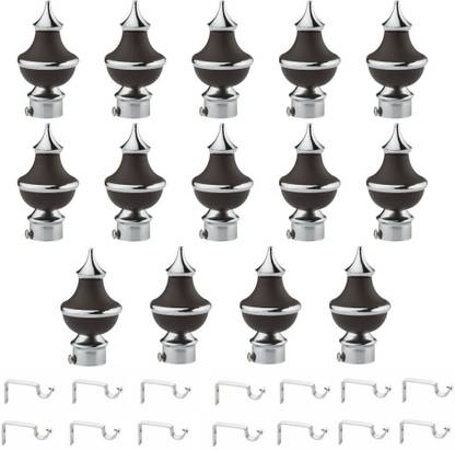 METZO Brown Rod Rail Bracket, Curtain Knobs Metal