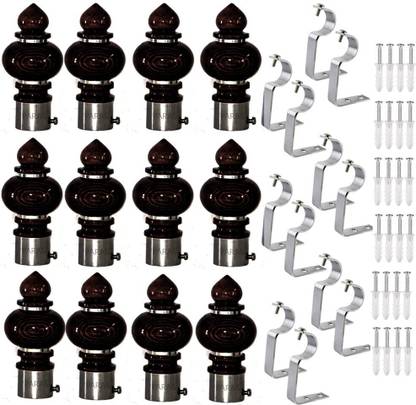 Paras Brown Curtain Knobs, Rod Rail Bracket, Curtain Hooks, Curtain Rods, Curtain Rings Metal