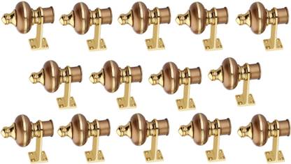 GROWNIX Gold Rod Rail Bracket, Curtain Hooks, Curtain Knobs, Curtain Rods Metal