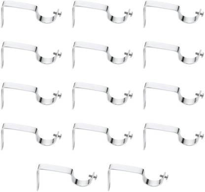 METZO Silver Rod Rail Bracket, Curtain Knobs Metal