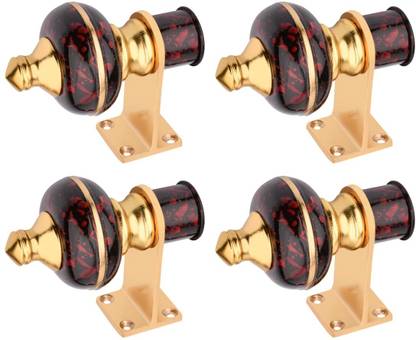 Decuds Red Curtain Hooks, Curtain Knobs, Rod Rail Bracket Metal