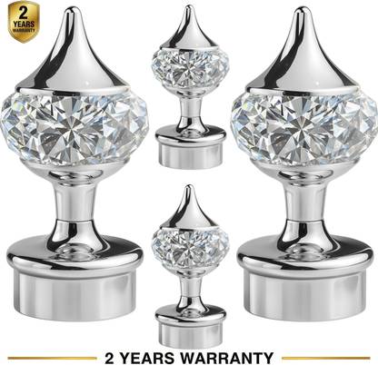Ghazian Silver Curtain Knobs, Rod Rail Bracket Metal