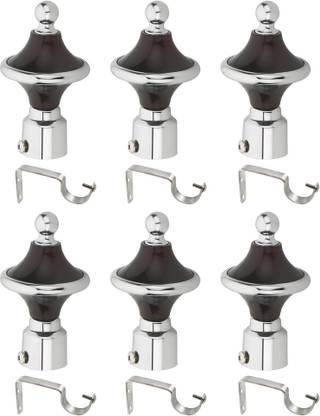 Bzcarts Brown Curtain Knobs, Curtain Hooks Metal