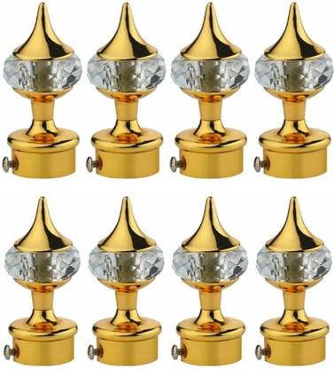 QERESTON Gold Curtain Knobs, Rod Rail Bracket Metal