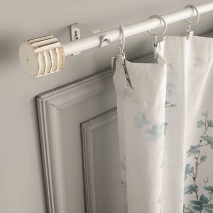THE DECOR MART White Curtain Rods Metal