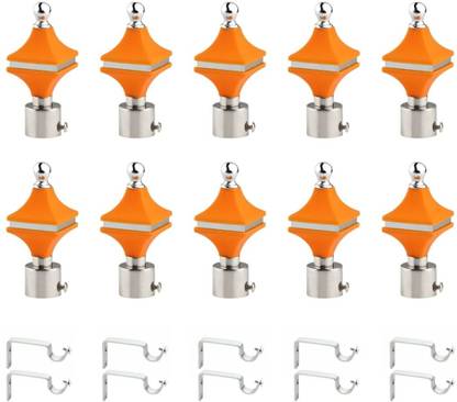 METZO Orange Rod Rail Bracket, Curtain Knobs Metal