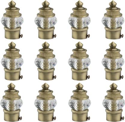 METZO Gold Curtain Knobs, Rod Rail Bracket Metal