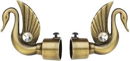 ZedZero Gold Curtain Knobs, Rod Rail Bracket Metal