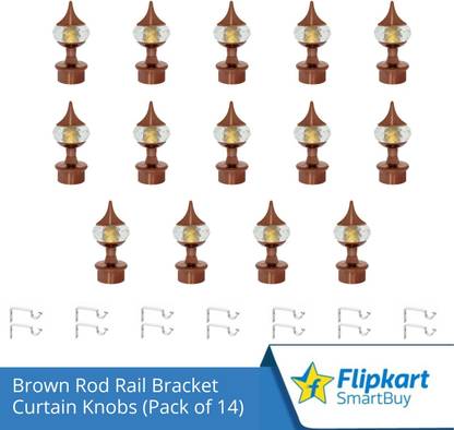 Flipkart SmartBuy Beige Curtain Knobs, Rod Rail Bracket Metal