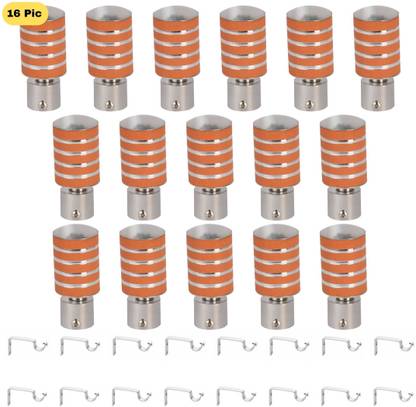 ZAPEX Orange, Silver Rod Rail Bracket, Curtain Knobs Metal