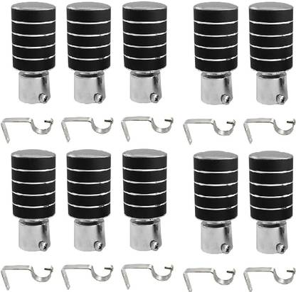 LEEZEN Architectural Hardware Black Curtain Hooks, Curtain Knobs, Curtain Rods, Rod Rail Bracket, Tieback Hook Metal