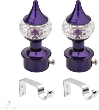 DecorDepo Purple Curtain Knobs Metal
