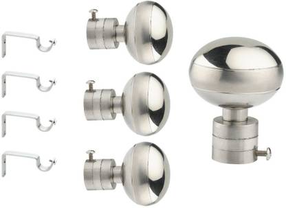Welson Silver Rod Rail Bracket, Curtain Knobs, Curtain Hooks, Curtain Rods Metal