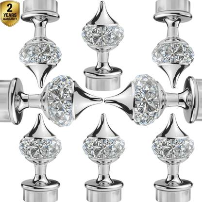 Ghazian Silver Curtain Knobs, Rod Rail Bracket Metal