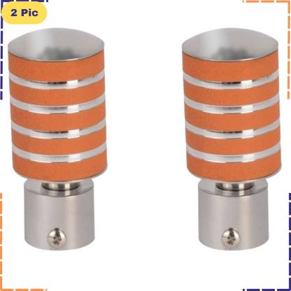 ZAPEX Orange, Silver Rod Rail Bracket, Curtain Knobs Metal