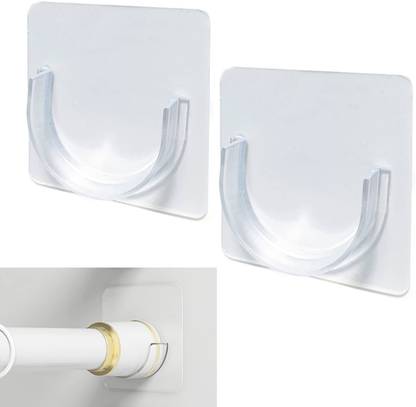 ENETLY Self Adhesive Shower Curtain Rod U Shape Closet Hook 1