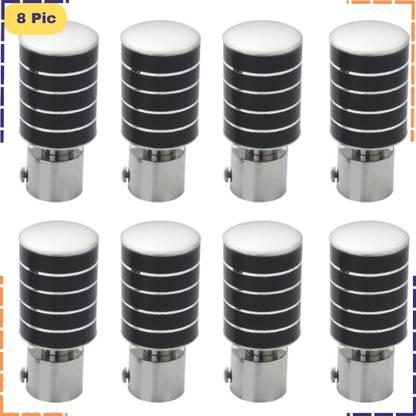 ZAPEX Black, Silver Curtain Knobs, Rod Rail Bracket Metal