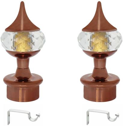 METZO Beige Rod Rail Bracket, Curtain Knobs Metal