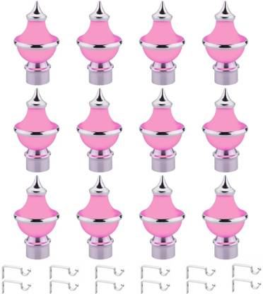 METZO Pink Rod Rail Bracket, Curtain Knobs Metal