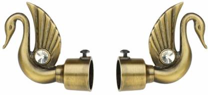 ZYREX Gold Rod Rail Bracket, Curtain Knobs Metal