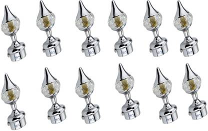GROWNIX White Curtain Hooks, Curtain Knobs, Curtain Rings, Curtain Rods, Rod Rail Bracket Metal