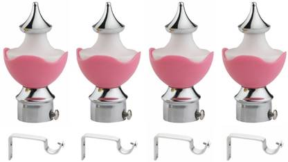 METZO Pink Rod Rail Bracket, Curtain Knobs Metal